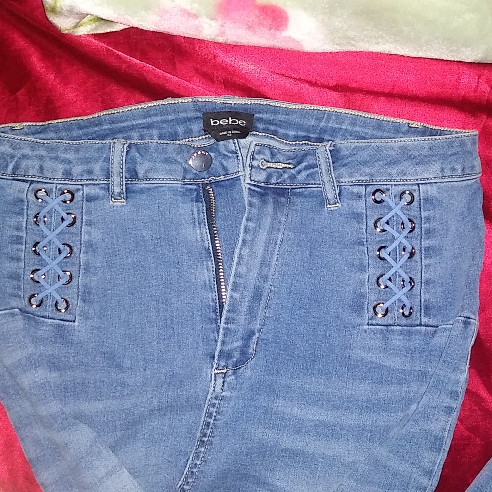 Bebe lace up jeans